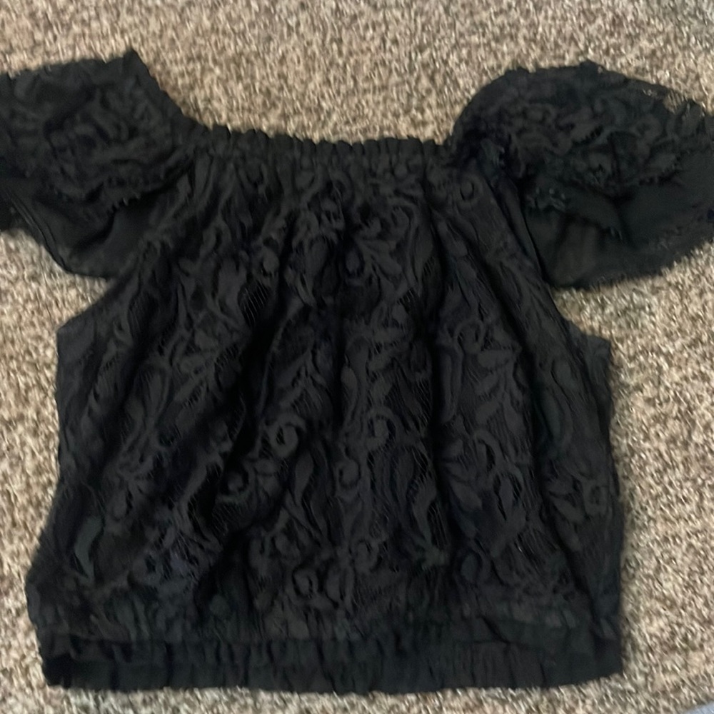 Lace black tank top